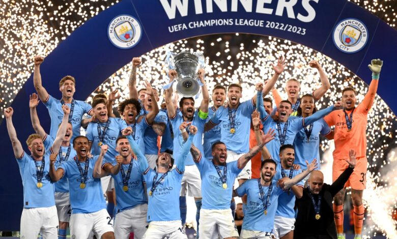 احتفال مانشستر سيتي - دوري أبطال أوروبا