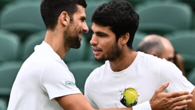 كارلوس ألكاراز ضد دجوكوفيتش (المصدر:Gettyimages)