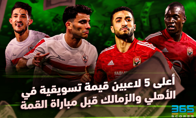القيمة السوقية للاعبي الأهلي والزمالك
