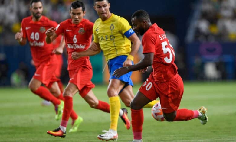 كريستيانو رونالدو خلال مباراة النصر السعودي وشباب الأهلي دبي الإماراتي (المصدر:Gettyimages)