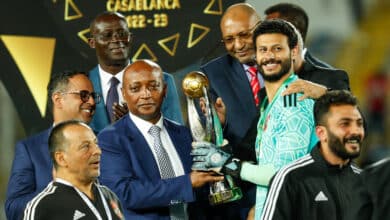 باتريس موتسيبي - محمد الشناوي - الأهلي - تصوير: عمر ناصيري