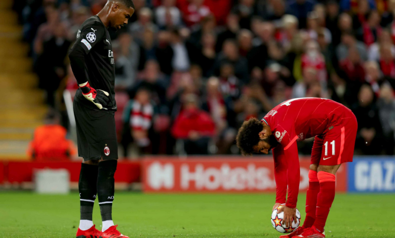 ميلان ضد ليفربول - محمد صلاح - مايك ماينان - المصدر (Getty images)