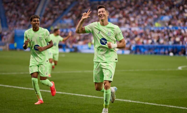 روبرت ليفاندوفسكي - لامين يامال - مباراة برشلونة اليوم