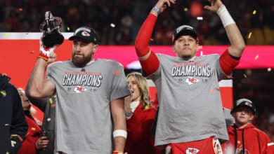 Kansas City Chiefs tight end Travis Kelce and quarterback Patrick Mahomes