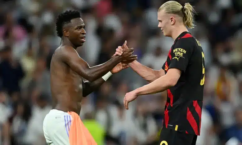 إرلينج هالاند - فينيسيوس جونيور - مانشستر سيتي - ريال مدريد (المصدر:Gettyimages)