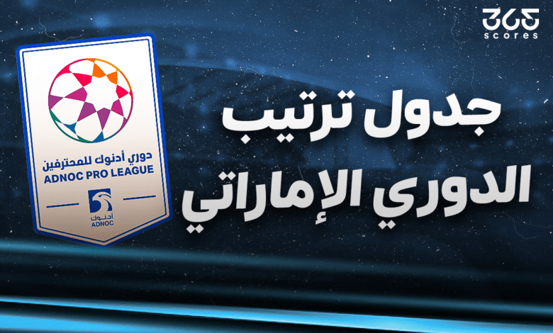جدول ترتيب الدوري الإماراتي