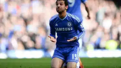 محمد صلاح يحتفل بهدفه الأول مع تشيلسي في البريميرليج - المصدر (Getty images)