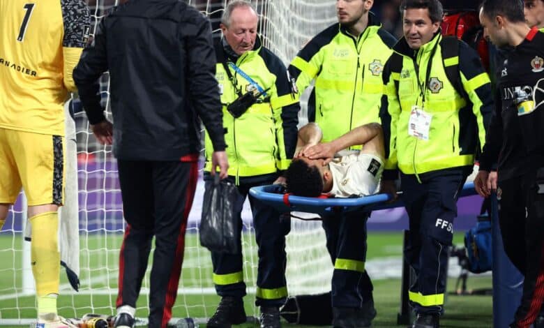 إصابة محمد عبد المنعم - نيس ضد باريس سان جيرمان