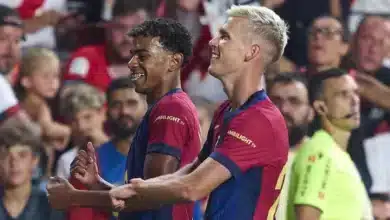 داني أولمو - لامين يامال - برشلونة (المصدر:Gettyimages)