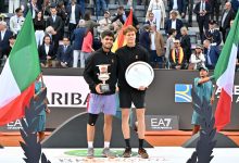 Wimbledon awaits these two legends - ROME, ITALY - MAY 18: Carlos Alcaraz of Spain poses with the trophy as he celebrates victory alongside runner up Jannik Sinner of Italy following the Men's Singles Final match on Day Fourteen of the Internazionali BNL D'Italia 2025 at Foro Italico on May 18, 2025 in Rome, Italy.