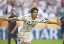 MIAMI GARDENS, FLORIDA - JULY 1: Gonzalo Garcia right winger of Real Madrid and Spain celebrates after scoring his sides first goal during the FIFA Club World Cup 2025 round of 16 match between Real Madrid CF and Juventus Turin at Hard Rock Stadium on July 1, 2025 in Miami Gardens, United States.