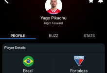 Yago Pikachu profile card in 365Scores