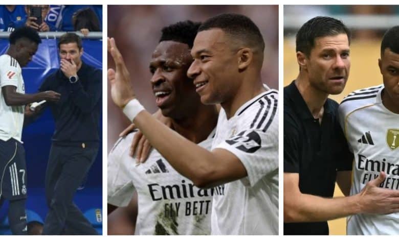 فينيسيوس جونيور - كيليان مبابي - تشابي ألونسو - المصدر (Getty images)