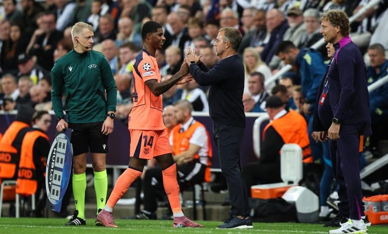 هانز فليك - ماركوس راشفورد - برشلونة (المصدر:Gettyimages)