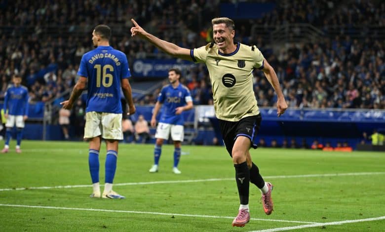 روبرت ليفاندوفسكي - برشلونة ضد ريال أوفييدو (المصدر:Gettyimages)