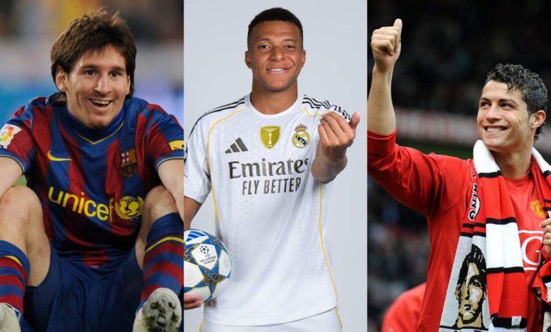 كيليان مبابي - كريستيانو رونالدو - ليونيل ميسي - (المصدر gettyimages)