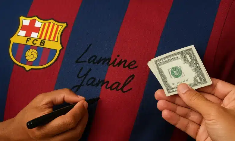 لامين يامال - قميص لاعب كرة قدم - المصدر: Chat GPT