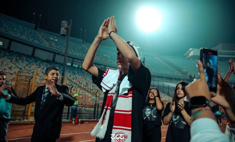 عائلة محمد صبري في مباراة الزمالك وزيسكو- تصوير: مصطفى الشحات