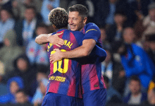 روبرت ليفاندوفسكي - لامين يامال - المصدر (Getty images)