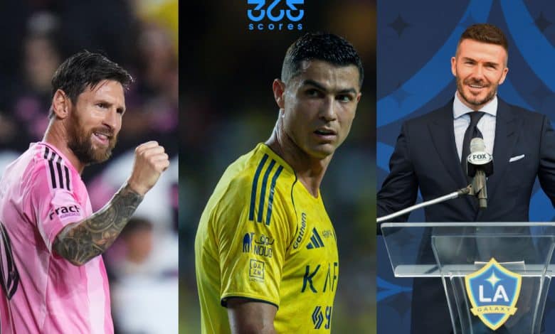 كريستيانو رونالدو - ديفيد بيكهام - ليونيل ميسي - (المصدر:Gettyimages)