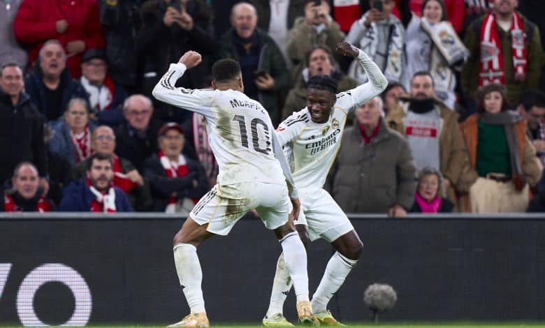 كيليان مبابي - إدواردو كامافينجا - ريال مدريد ضد أتلتيك بلباو (المصدر:Gettyimages)
