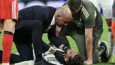 إصابة راؤول أسينسيو - ريال مدريد ضد بنفيكا (المصدر: Getty images)
