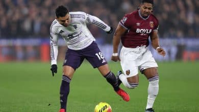 متى موعد مباراة مانشستر يونايتد ضد أستون فيلا بالجولة 30 في الدوري الإنجليزي 2025-26؟ - أداما تراوري - كاسيميرو - وست هام ضد مانشستر يونايتد (المصدر:Gettyimages)