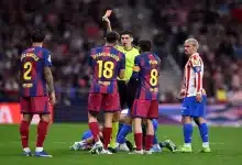 جيرارد مارتين من مباراة برشلونة ضد أتلتيكو مدريد.. (المصدر: Getty images)