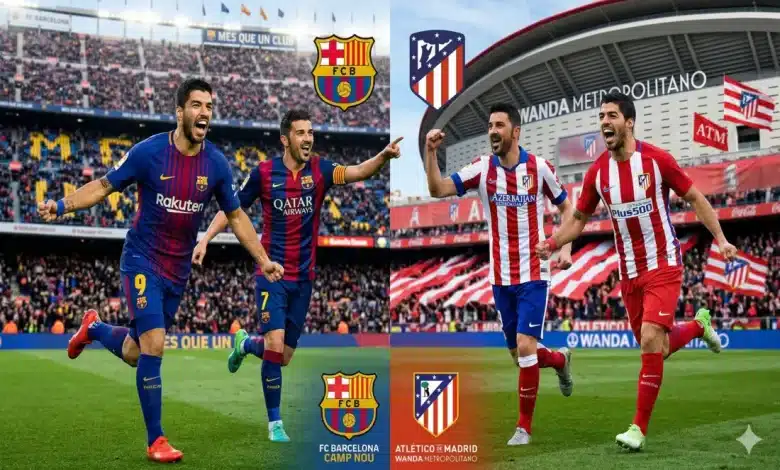 لاعبون ارتدوا قميص برشلونة وأتلتيكو مدريد - المصدر: Gemini