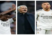 جوزيه مورينيو - كيليان مبابي - فينيسيوس جونيور.. المصدر (Getty images)