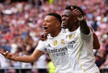 فينيسيوس جونيور يحتفل بهدفه لـ ريال مدريد