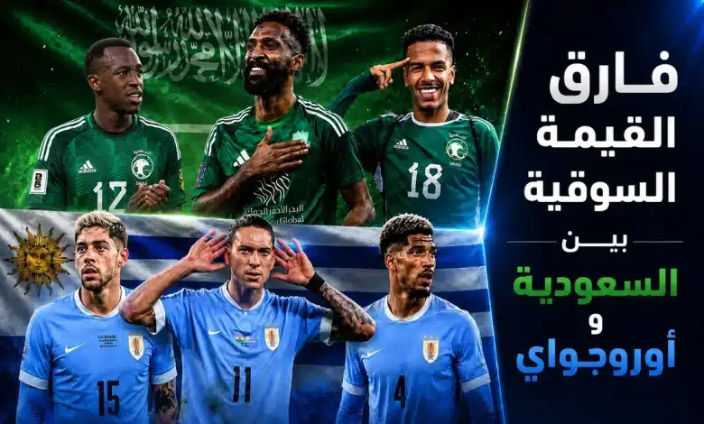فارق القيمة السوقية بين السعودية والأوروجواي