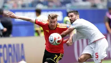 من مباراة بلجيكا ضد إيران