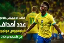 الذكاء الاصطناعي يتوقع أهداف فينيسيوس في كأس العالم