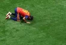 لامين يامال يسجد بعد هدفه ضد السعودية في كأس العالم - المصدر (Getty images)