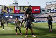 احتفال لاعبي باراجواي ضد ألمانيا