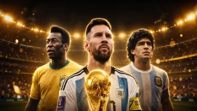 ميسي ومارادونا وبيليه