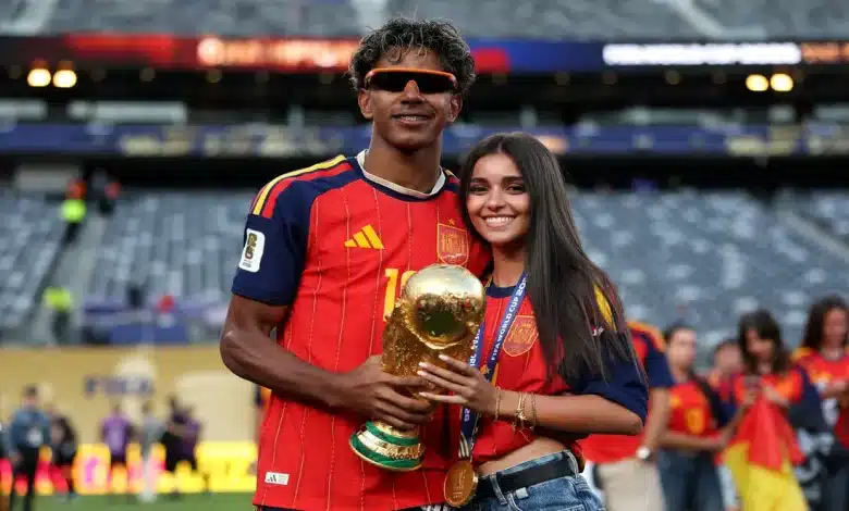 حبيبة لامين يامال - إينيس جارسيا - احتفالات منتخب إسبانيا بلقب كأس العالم 2026- (المصدر:Gettyimages)